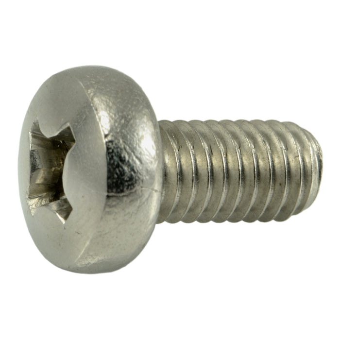 6mm-1.0 x 12mm A2 Stainless Steel Coarse Thread Phillips Pan Head Machine Screws