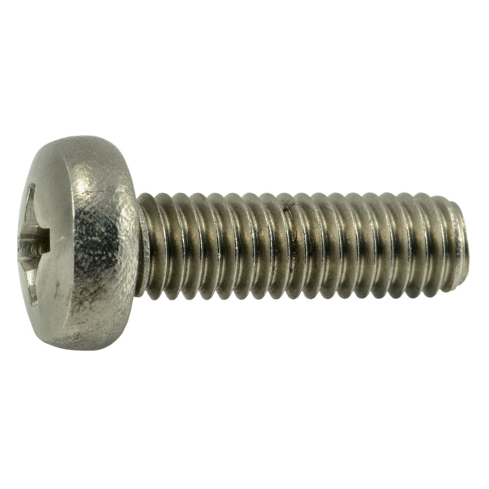 6mm-1.0 x 20mm A2 Stainless Steel Coarse Thread Phillips Pan Head Machine Screws