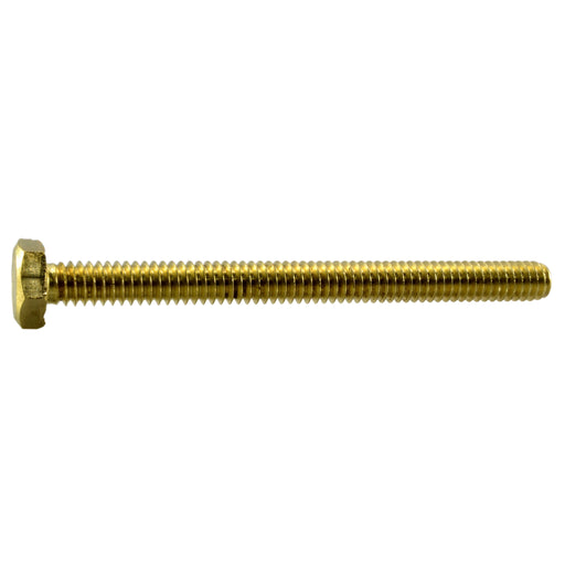 1/4"-20 x 3" Brass Coarse Thread Hex Cap Screws