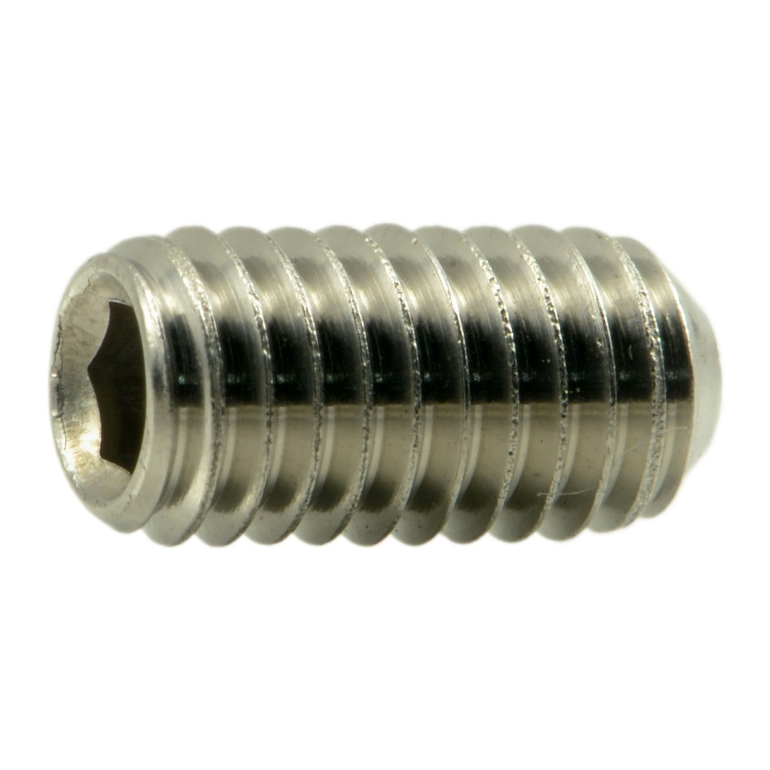 #10-32 x 3/8" 18-8 Stainless Steel Fine Thread Hex Socket Headless Set Screws