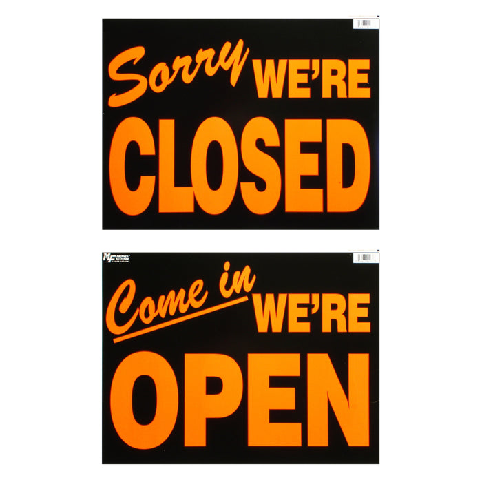 14" x 18" Styrene Plastic "Open / Closed" Signs