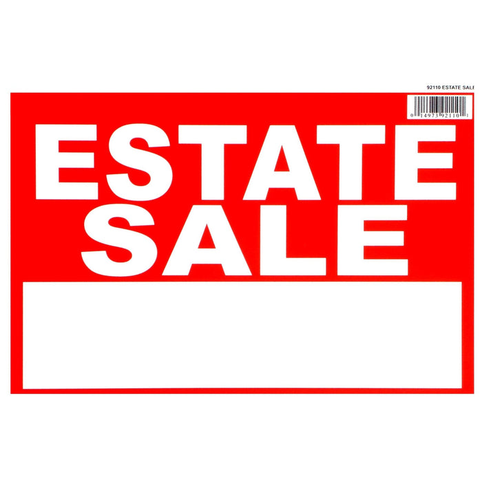 8" x 12" Styrene Plastic "Estate Sale" Signs