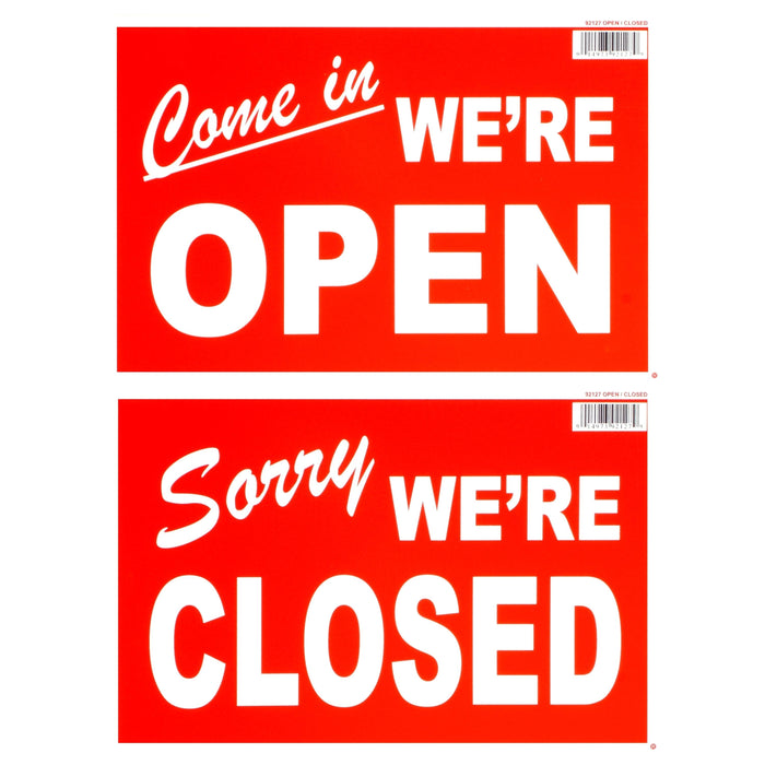 8" x 12" Styrene Plastic "Open/Closed" Signs