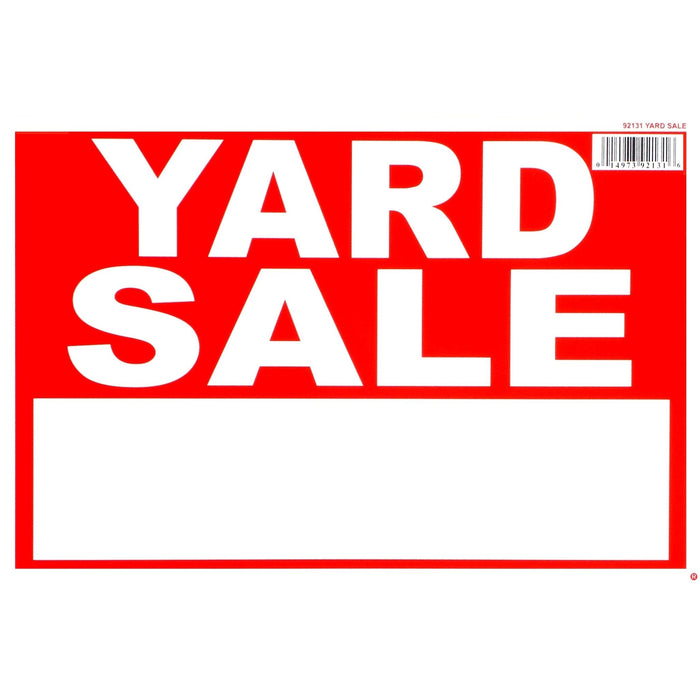 8" x 12" Styrene Plastic "Yard Sale" Signs
