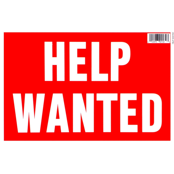 8" x 12" Styrene Plastic "Help Wanted" Signs