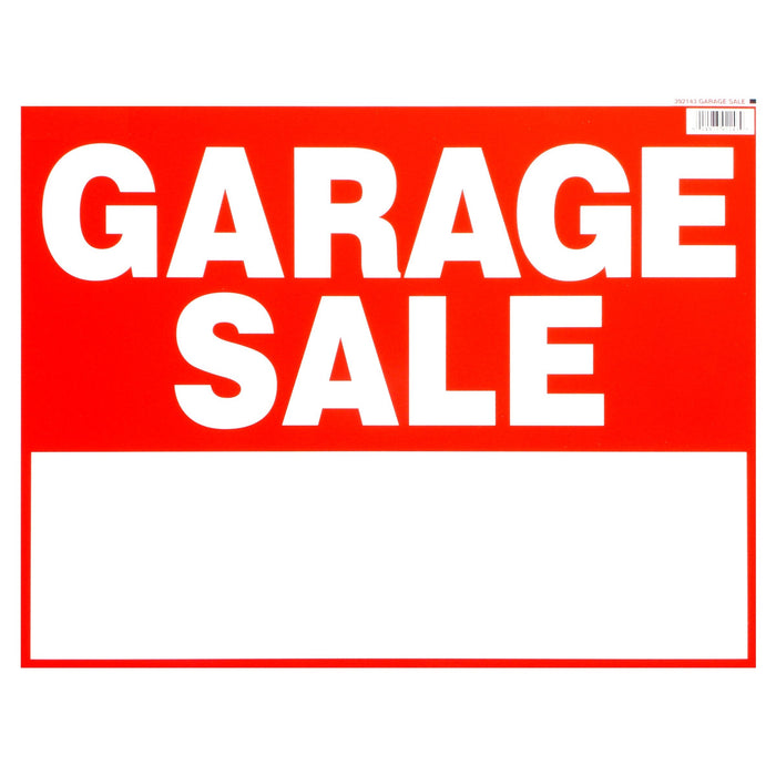 14" x 18" Styrene Plastic "Garage Sale" Signs