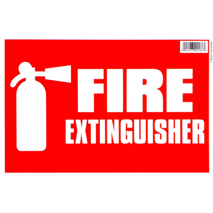 8" x 12" Styrene Plastic "Fire Extinguisher" Signs