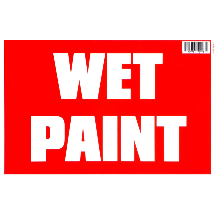 8" x 12" Styrene Plastic "Wet Paint" Signs