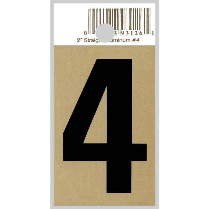 2" - "4" Straight Black & Gold Numbers