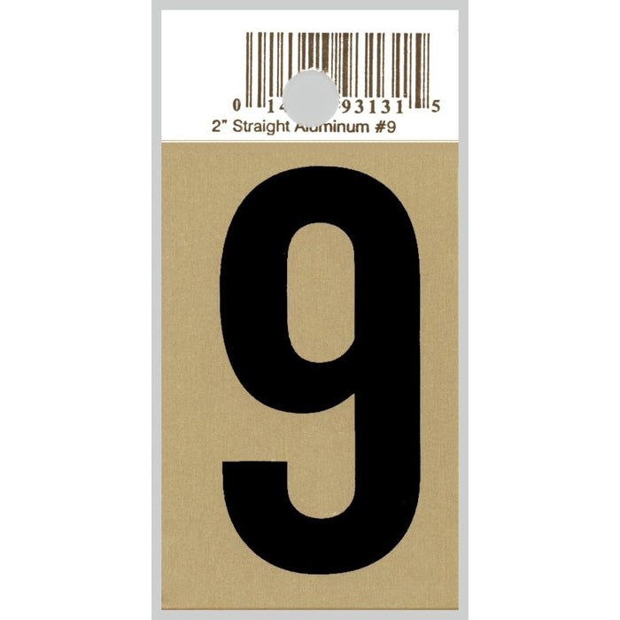 2" - "9" Straight Black & Gold Numbers