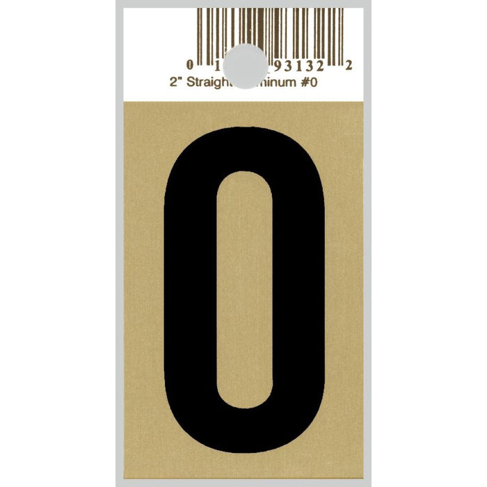 2" - "0" Straight Black & Gold Numbers