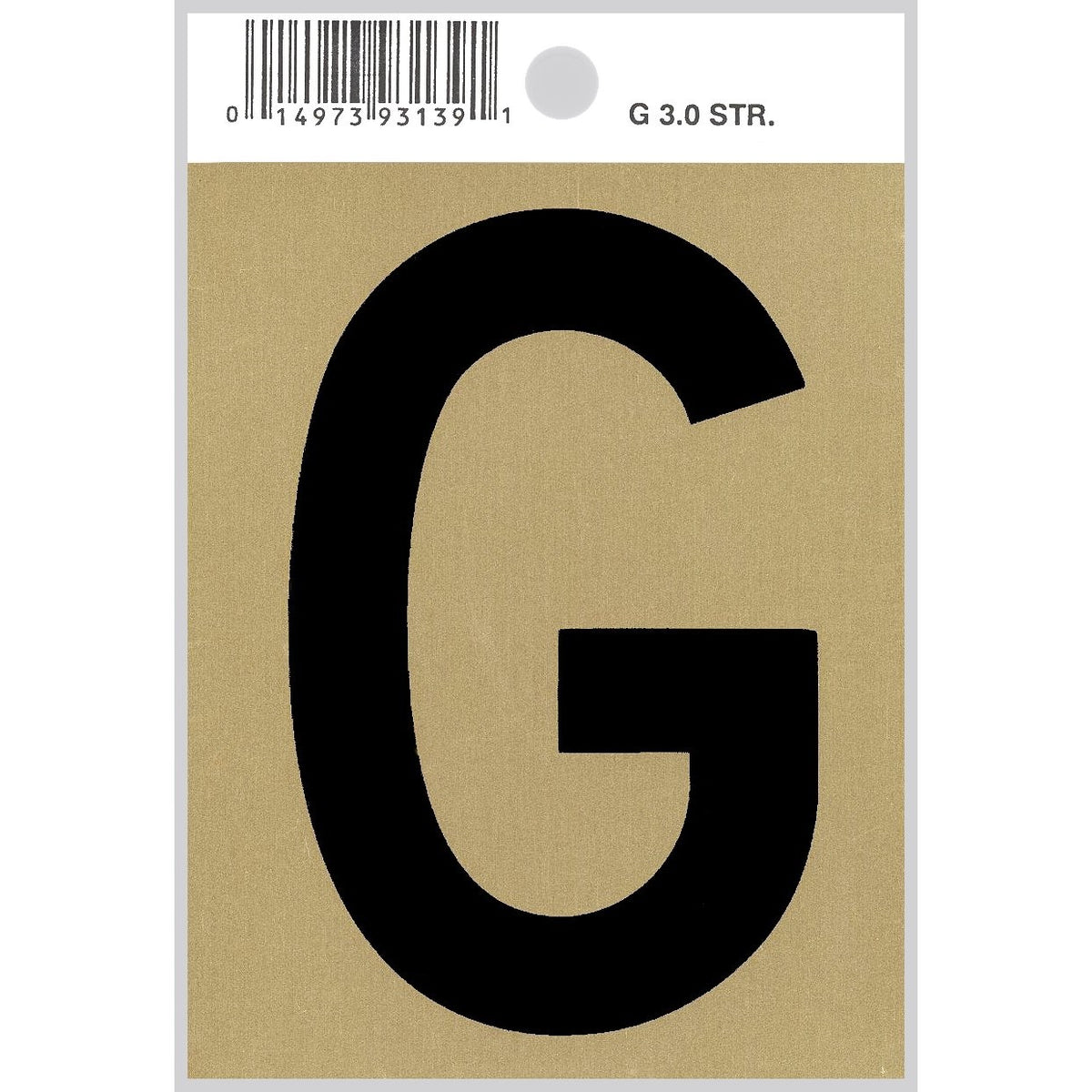 3" - "G" Straight Black & Gold Letters