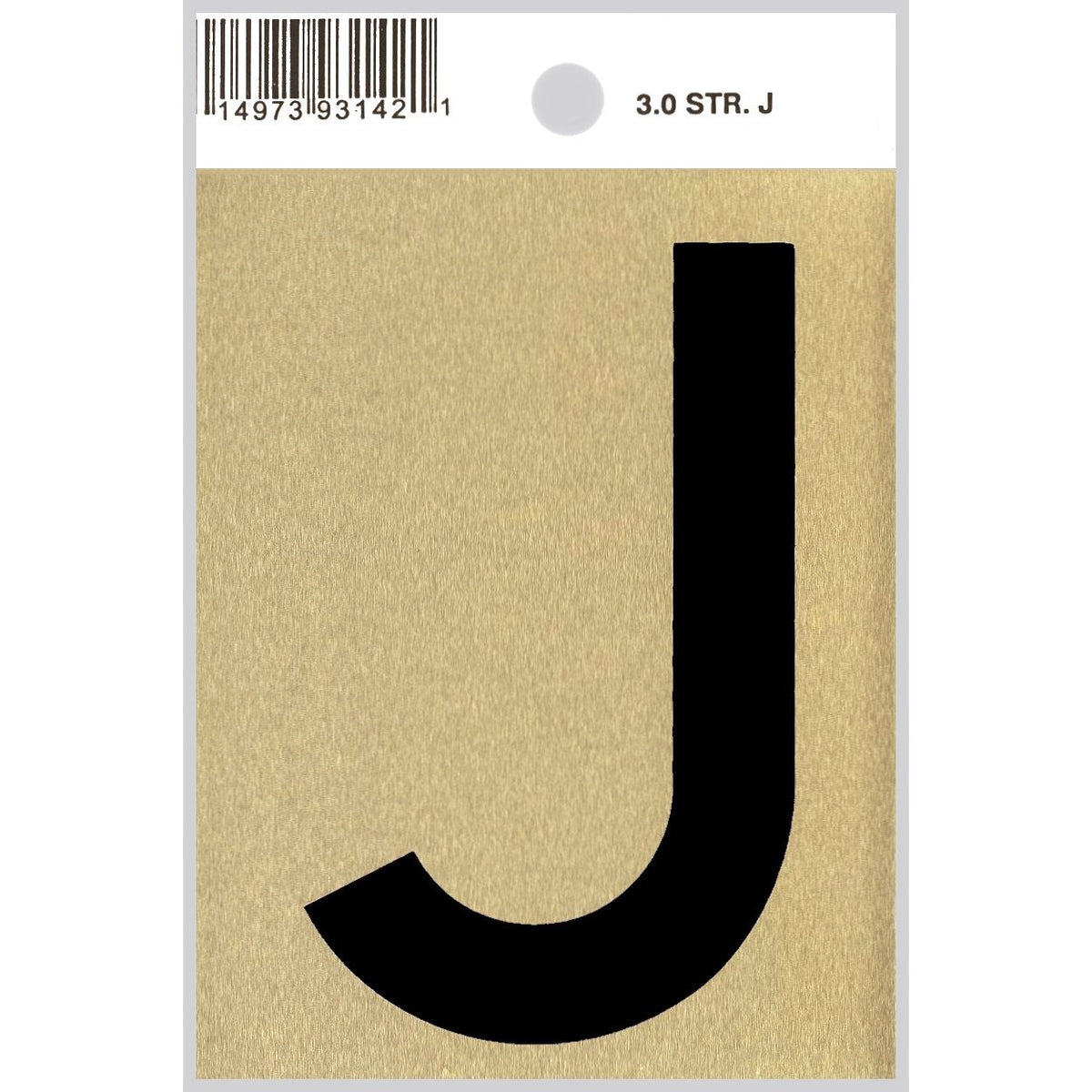 3" - "J" Straight Black & Gold Letters