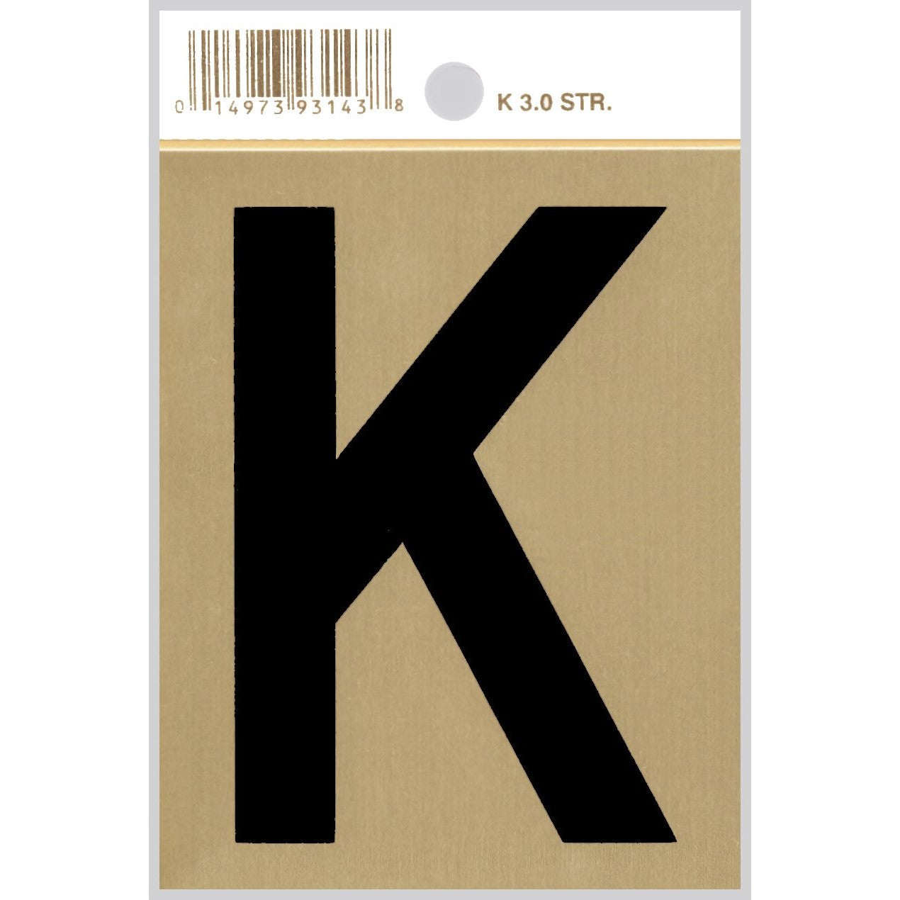 3" - "K" Straight Black & Gold Letters