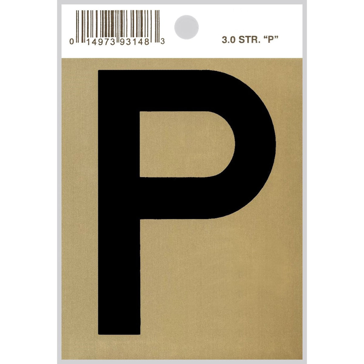 3" - "P" Straight Black & Gold Letters