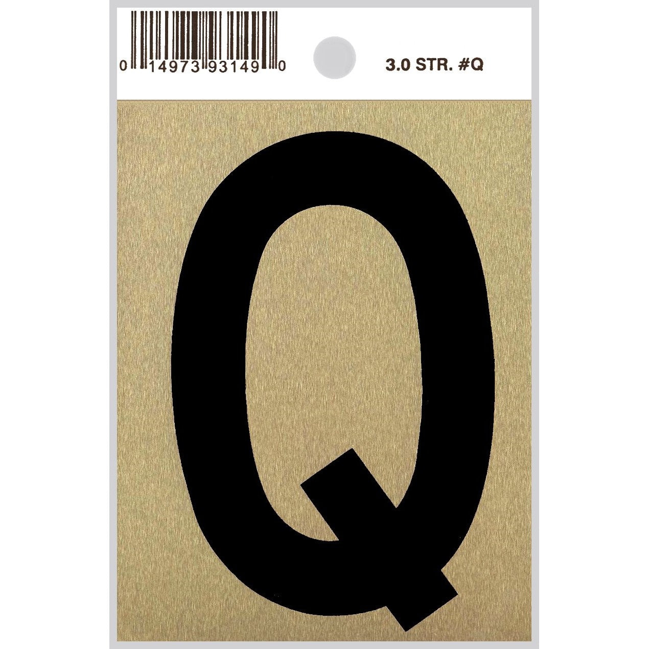 3" - "Q" Straight Black & Gold Letters