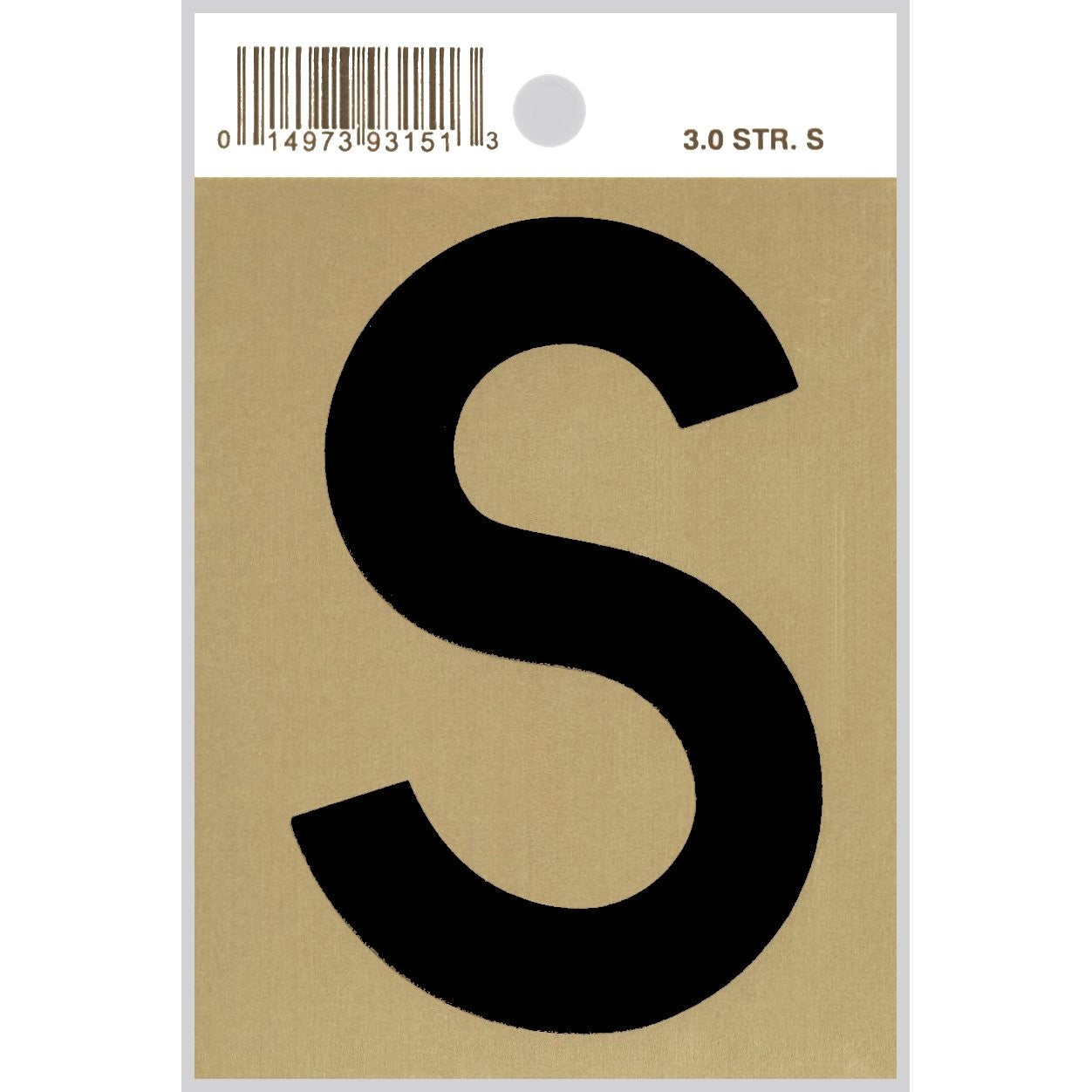 3" - "S" Straight Black & Gold Letters