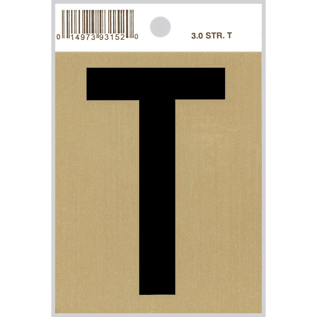 3" - "T" Straight Black & Gold Letters