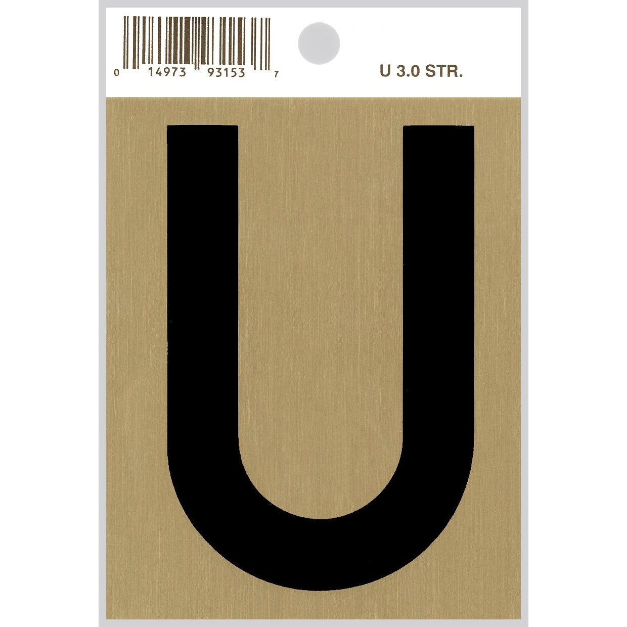 3" - "U" Straight Black & Gold Letters