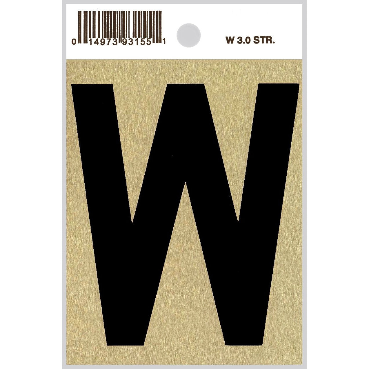 3" - "W" Straight Black & Gold Letters