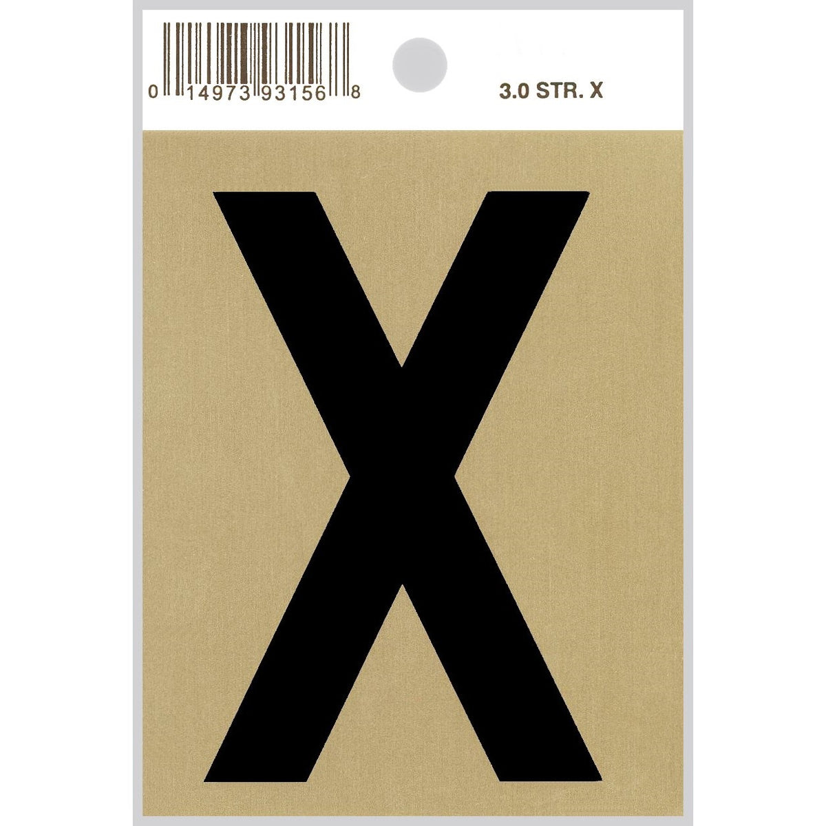 3" - "X" Straight Black & Gold Letters