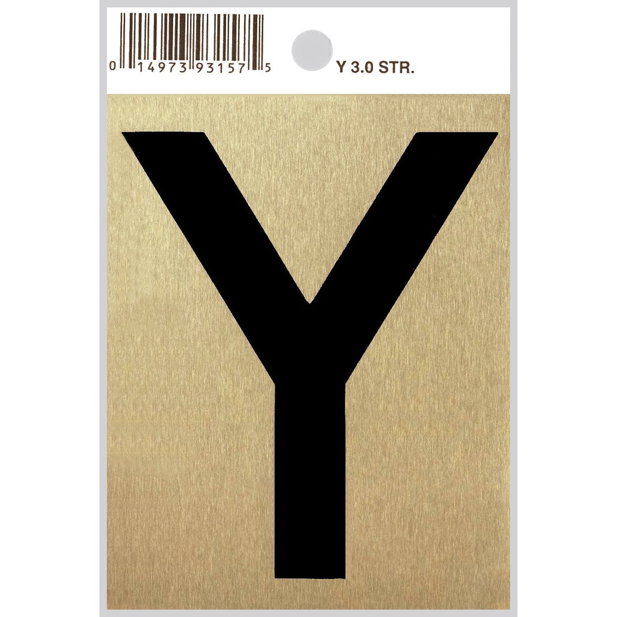 3" - "Y" Straight Black & Gold Letters