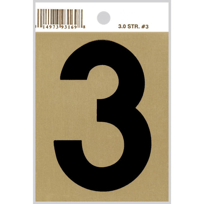 3" - "3" Straight Black & Gold Numbers