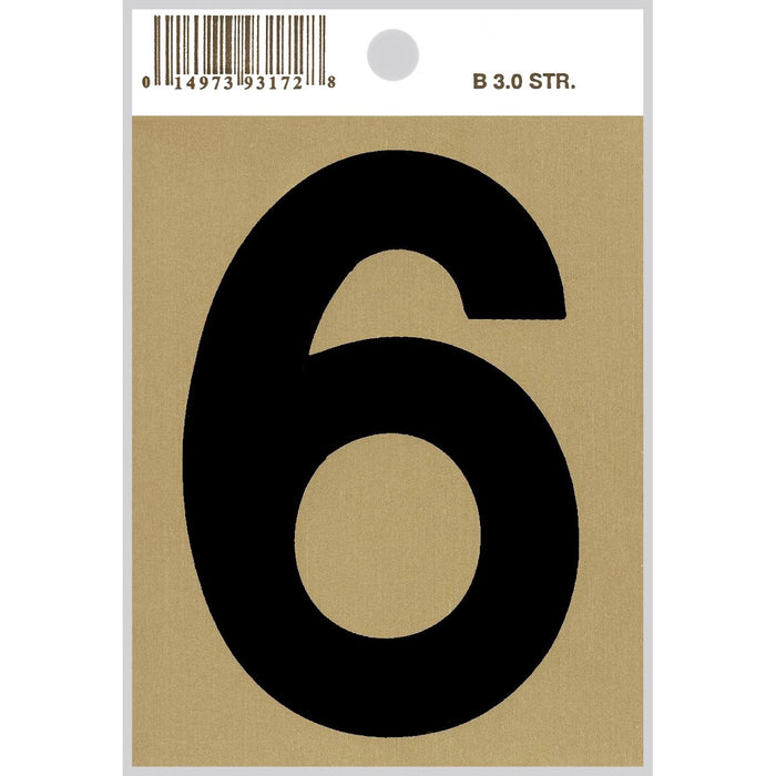 3" - "6" Straight Black & Gold Numbers