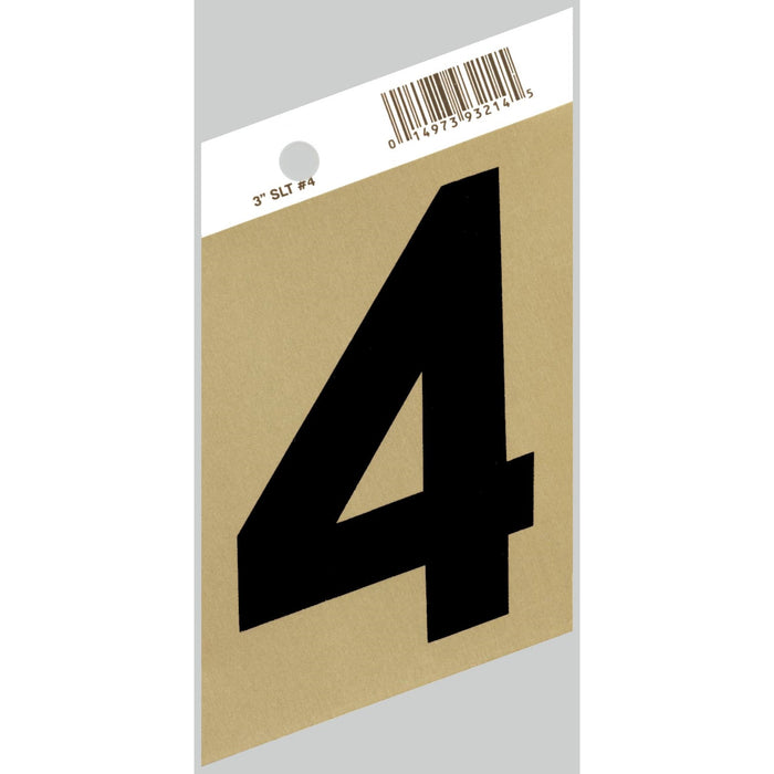 3" - "4" Slanted Black & Gold Numbers