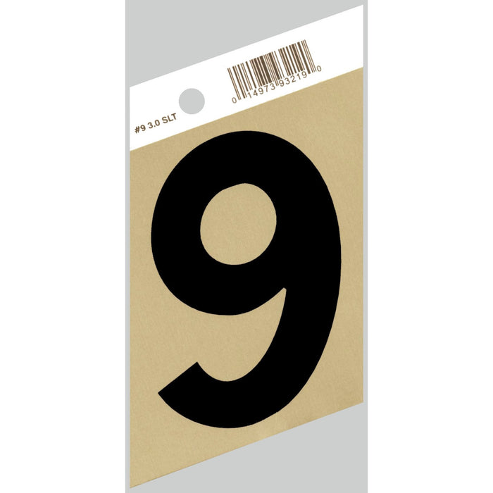 3" - "9" Slanted Black & Gold Numbers