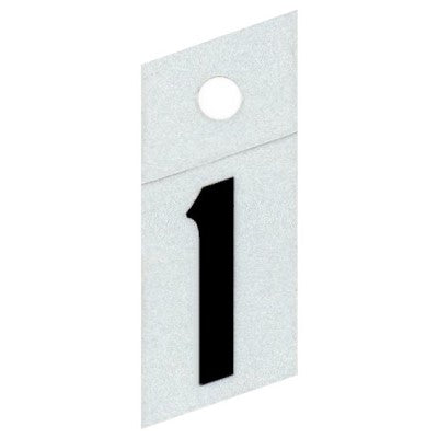 1" - "1" Slanted Black Reflective Numbers