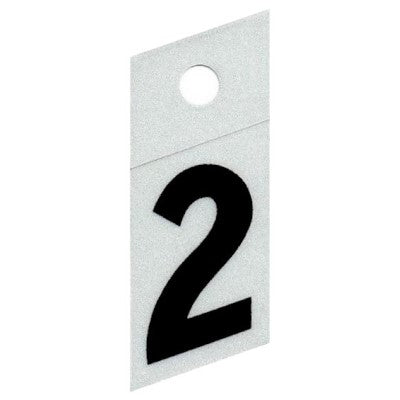 1" - "2" Slanted Black Reflective Numbers