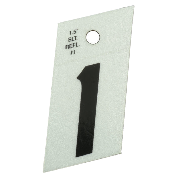 1.5" - "1" Straight Black Reflective Numbers