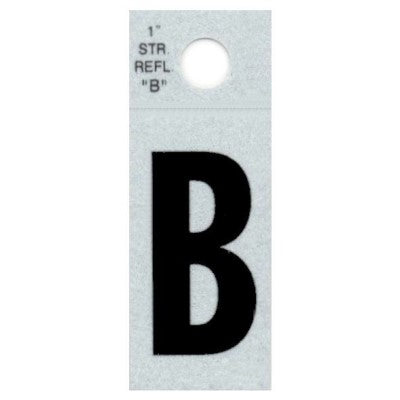 1" - "B" Straight Black Reflective Letters