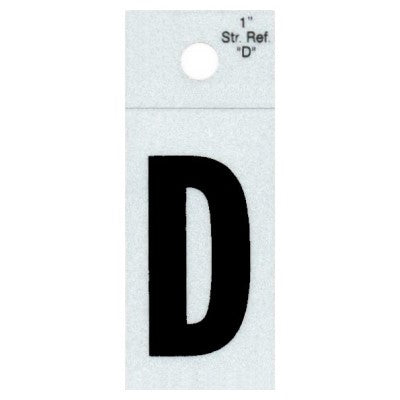 1" - "D" Straight Black Reflective Letters
