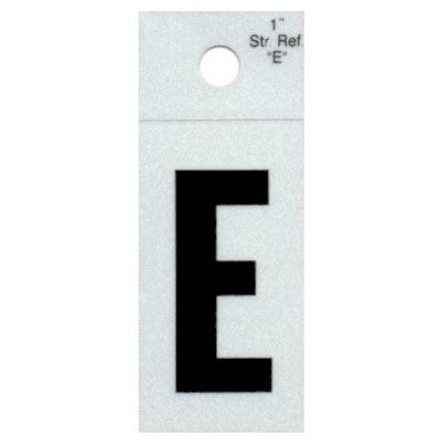 1" - "E" Straight Black Reflective Letters