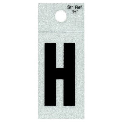 1" - "H" Straight Black Reflective Letters