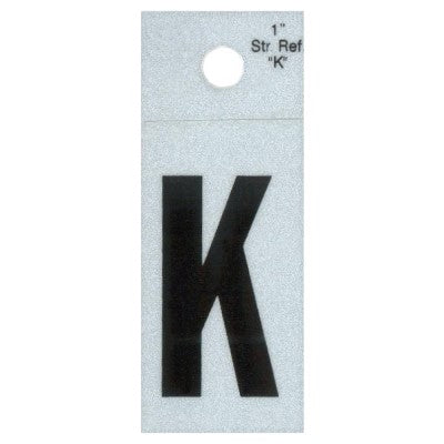 1" - "K" Straight Black Reflective Letters