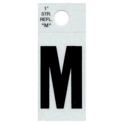 1" - "M" Straight Black Reflective Letters