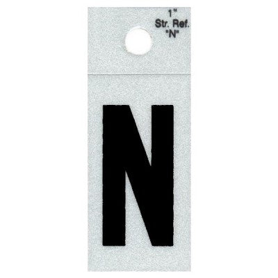 1" - "N" Straight Black Reflective Letters