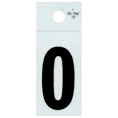 1" - "O" Straight Black Reflective Letters