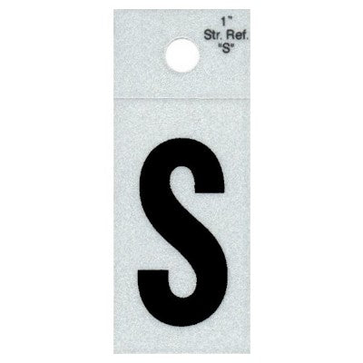 1" - "S" Straight Black Reflective Letters