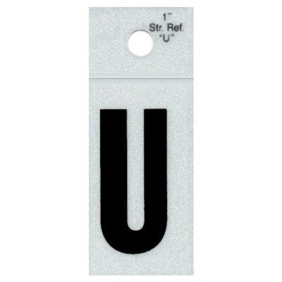 1" - "U" Straight Black Reflective Letters