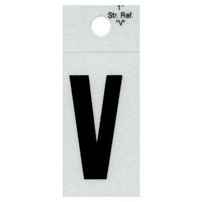 1" - "V" Straight Black Reflective Letters