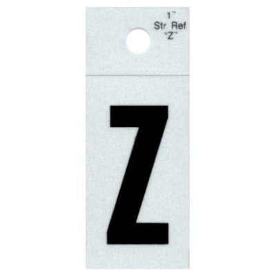 1" - "Z" Straight Black Reflective Letters