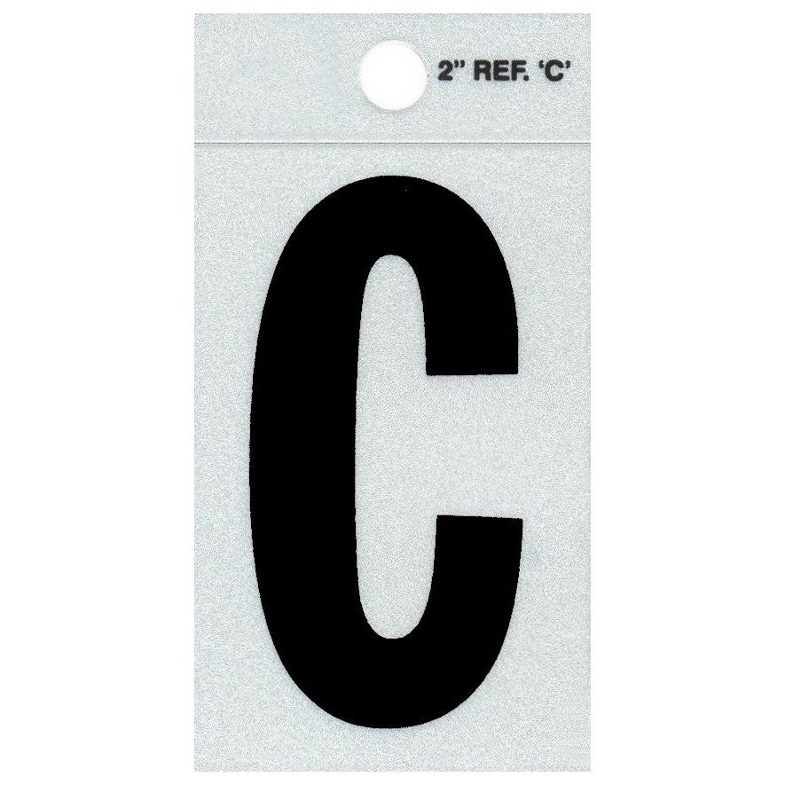2" - C Straight Black Reflective Letters