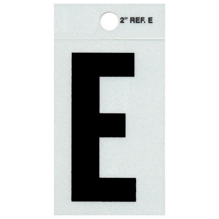 2" - E Straight Black Reflective Letters
