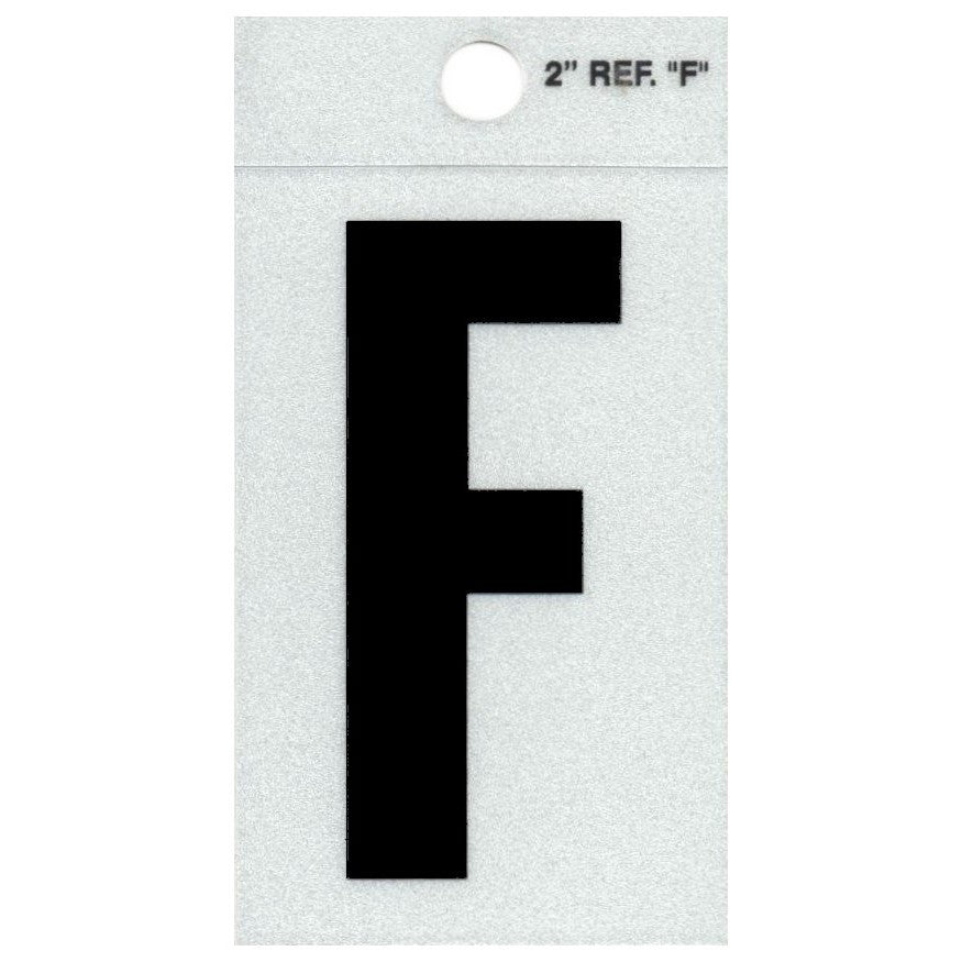 2" - F Straight Black Reflective Letters