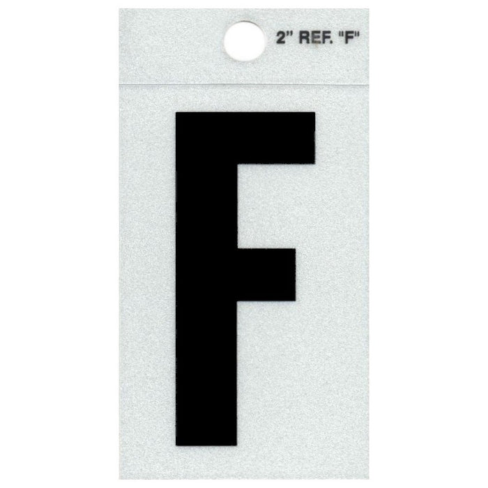 2" - F Straight Black Reflective Letters