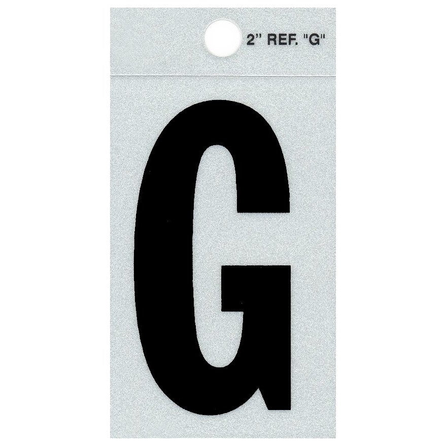 2" - G Straight Black Reflective Letters